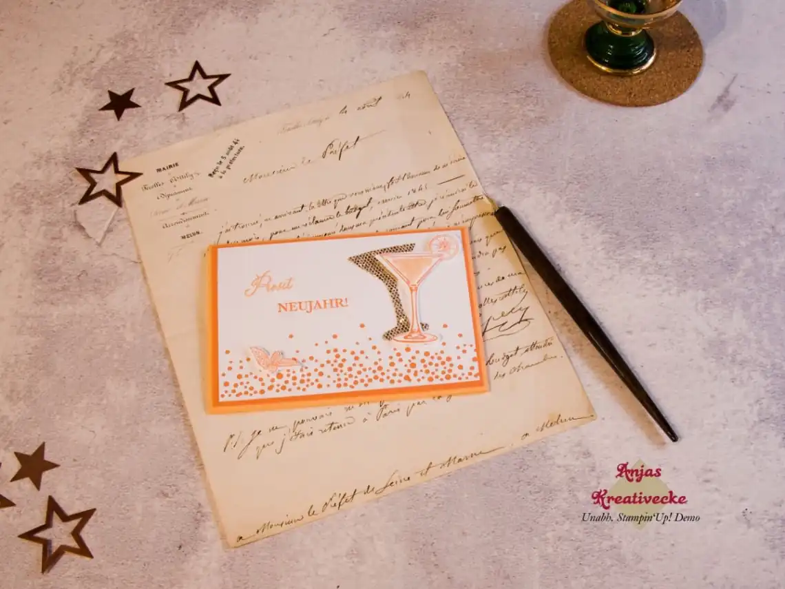 Neujahrsgruss-Papaya-Grapefruit-Vorderseite