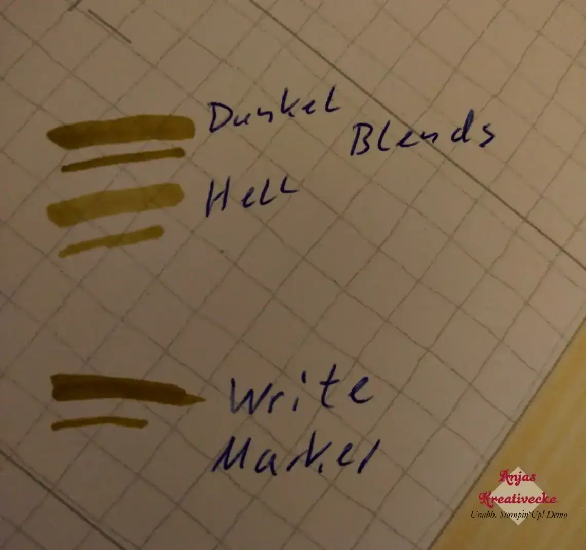Unterschiedliche Strichstärken und Ergebnisse Write Marker und Blends