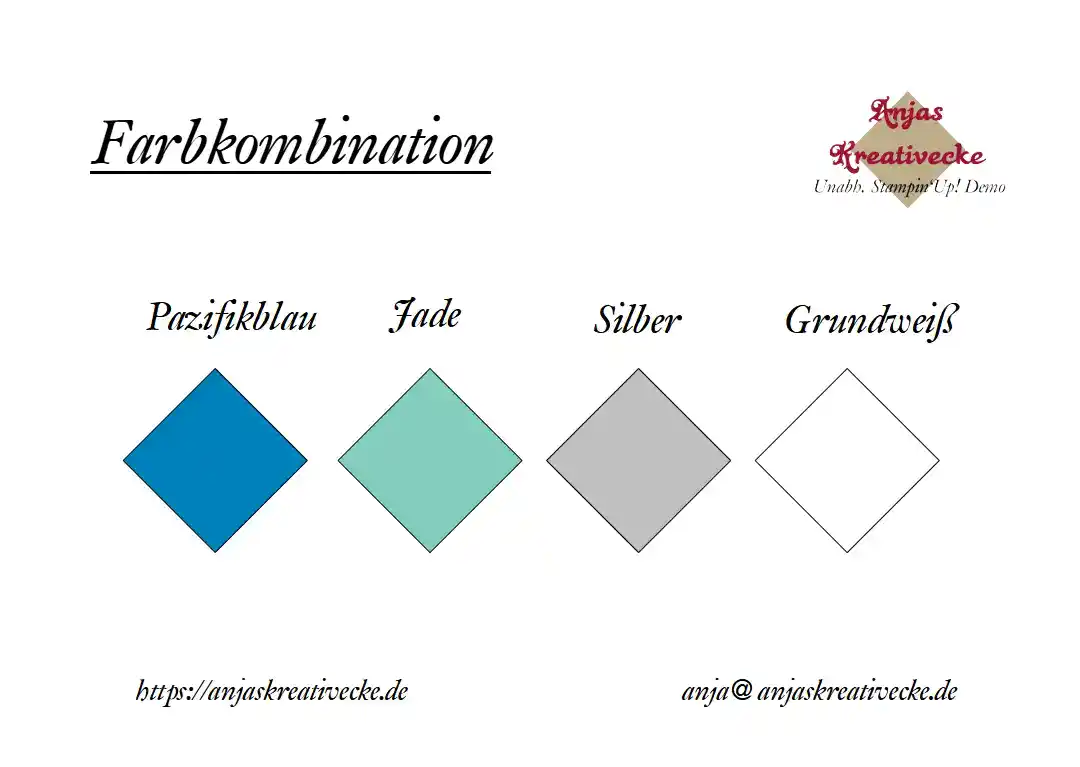 Pazifikblau Jade Silber Weiss